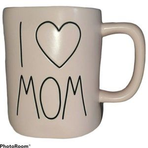 Rae Dunn Cup Mug Pink I Love Mom Coffee Tea Cold NWT